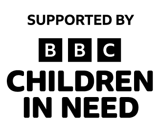 Black and white Supported by BBC Children In Need logo